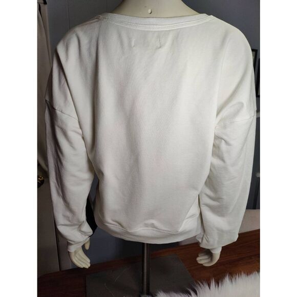 Sundays cotton blend cream sweatsuit with metallic black accents, women's size s - Picture 4 of 9